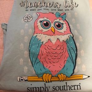 Simply southern Teacher owl shirt